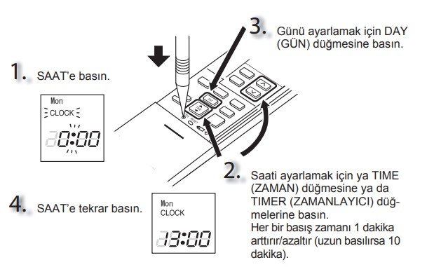 Mitsubishi electric Klima Kumanda Kullanımı (Zamanlayıcı)