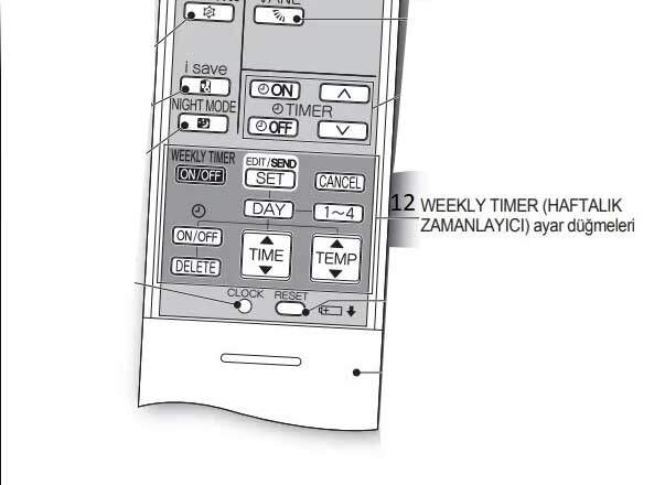 mitsubishi electric klima Weekly timer haftalik zamanlayici ayar dugmesi