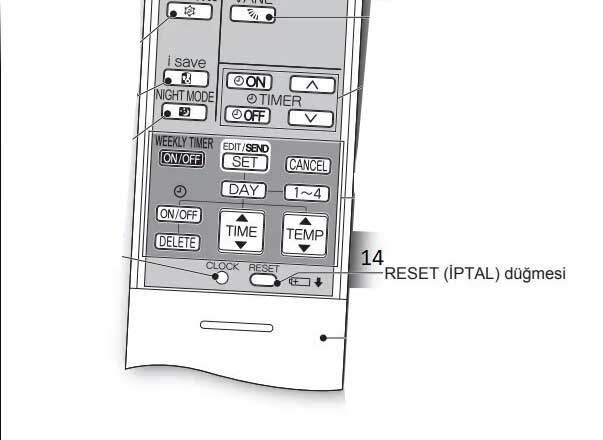 mitsubishi electric klima reset iptal dugmesi