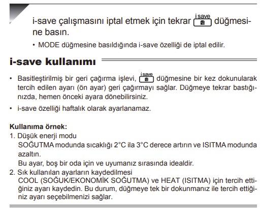 mitsubishi electrik klima kumandasi kullanimi i save kullanimi