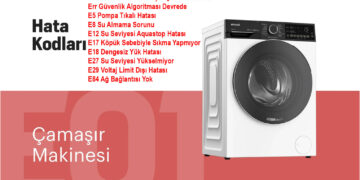 Arçelik çamaşır makinesi hata kodları ve çözüm yolları tablosu