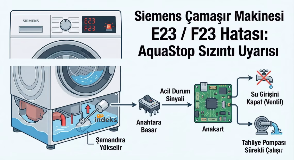 Siemens Çamaşır Makinesi E23 veya F23 Hatası 1 Siemens Çamaşır Makinesi E23 veya F23 Hatası
