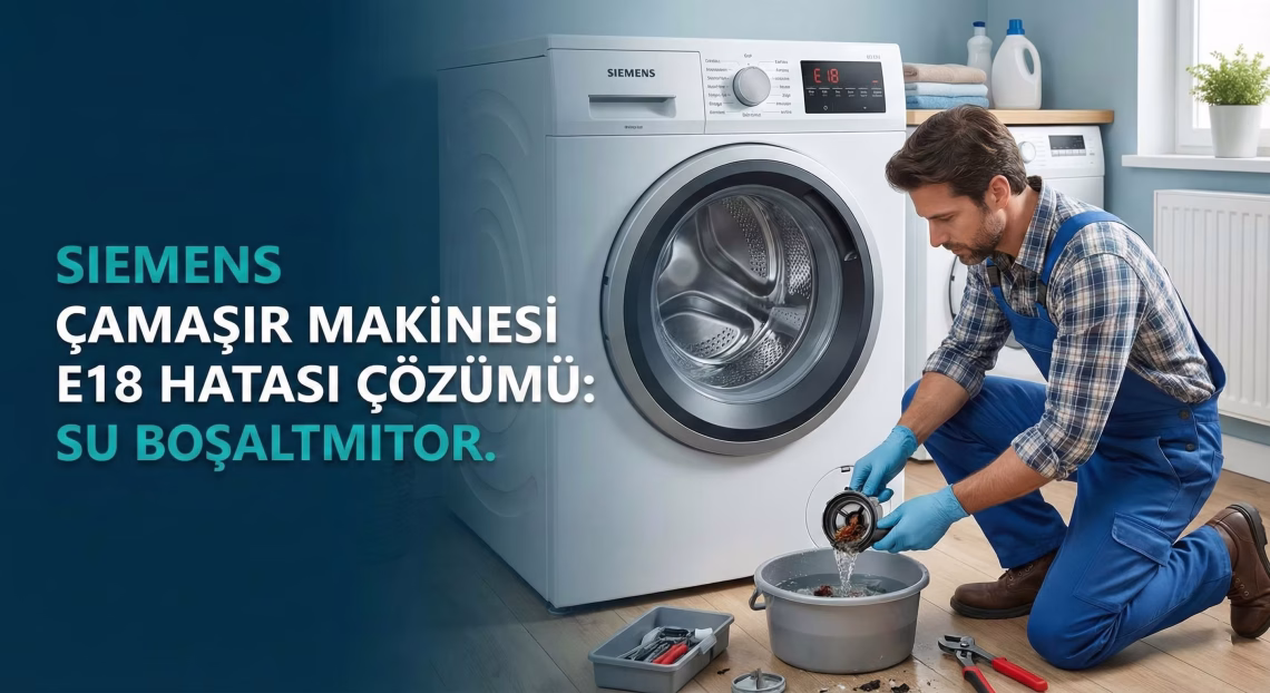 Siemens Çamaşır Makinesi E18 Hatası Çözümü (Su Boşaltmıyor) 1 Siemens Çamaşır Makinesi E18 Hatası
